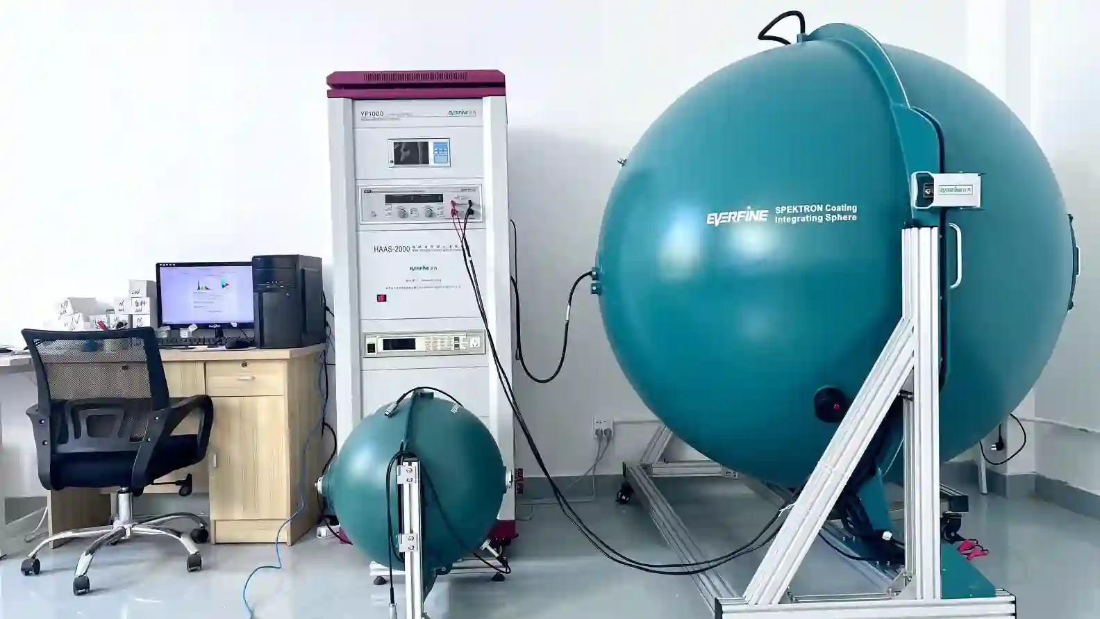 Integrating sphere optical test measuring CCT and CRI