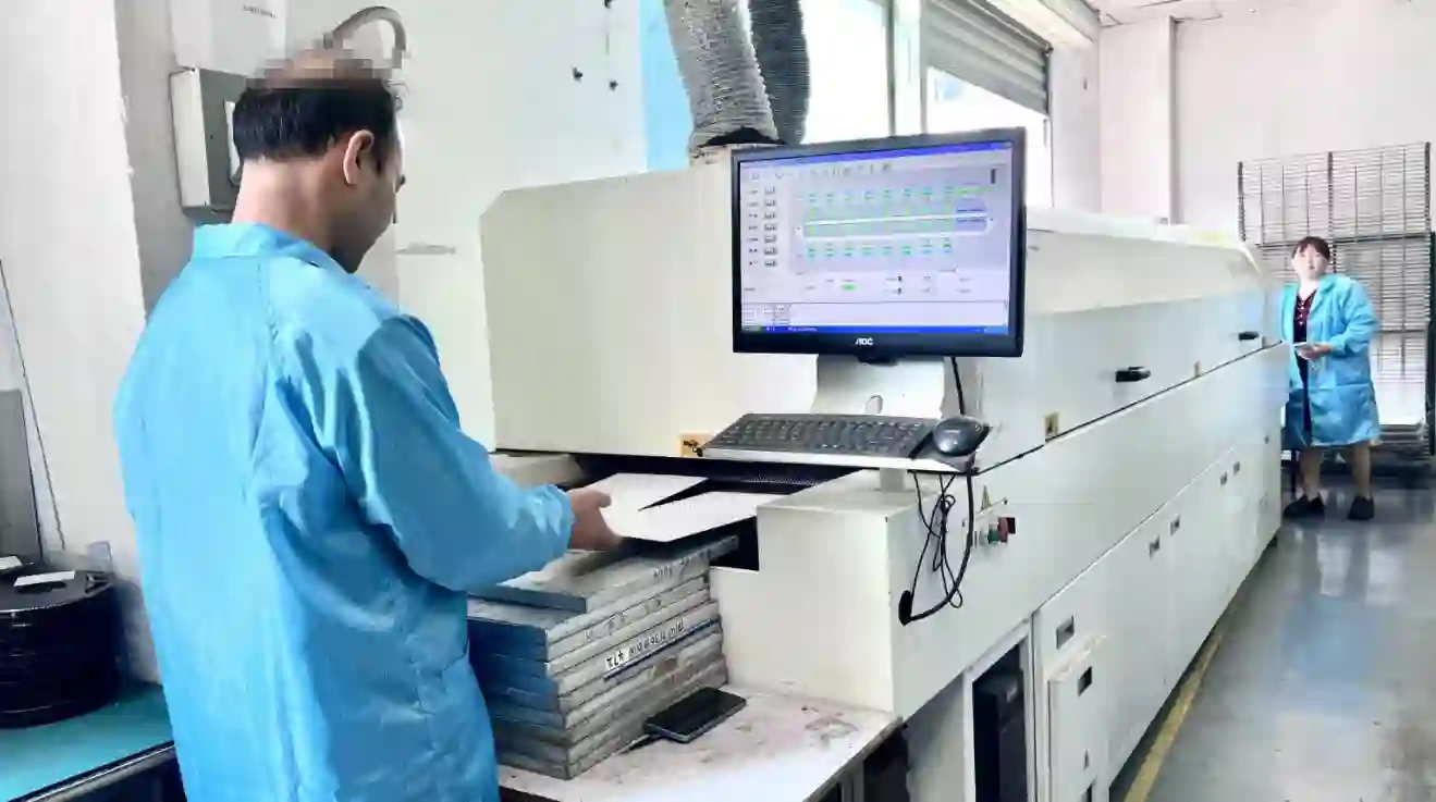 Reflow soldering oven bonding components to PCB