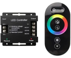 RGB LED strip controller, power supply and accessories