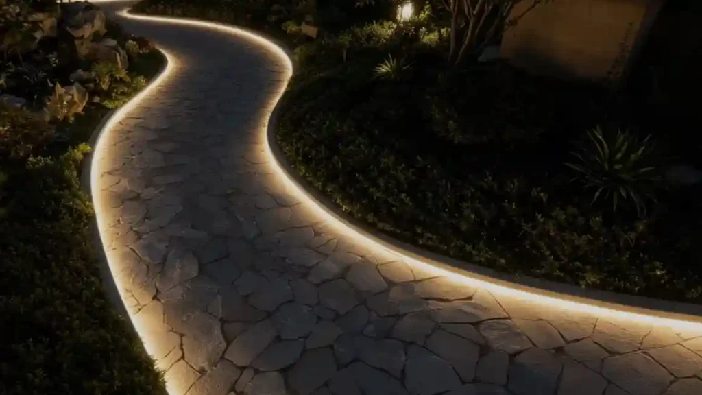 IP67 COB LED strip outdoor installation with sealed cable exit