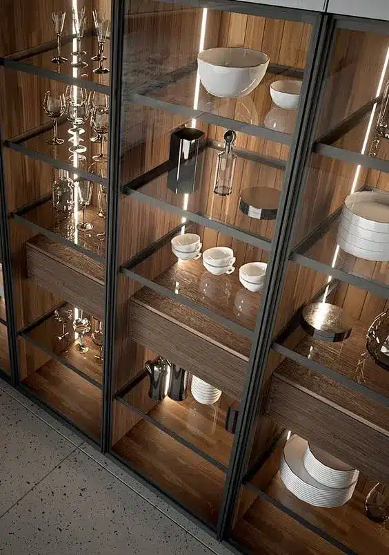 Under-shelf dotless COB LED strip installed 180 mm below 5 mm glass shelving in a boutique retail bay