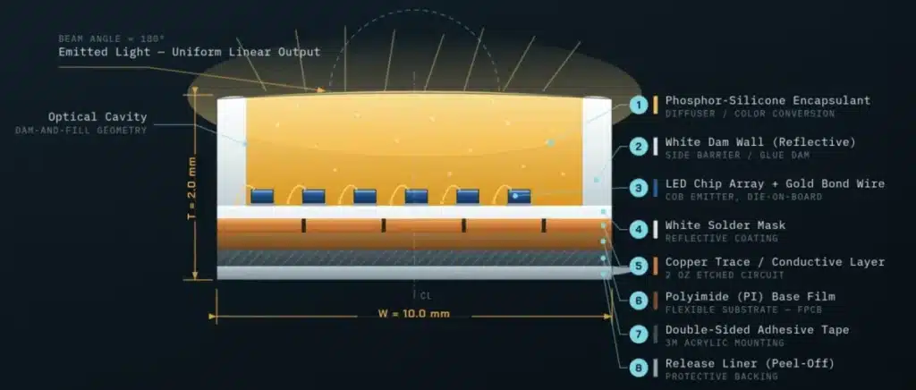 Structure diagram of COB LED strip