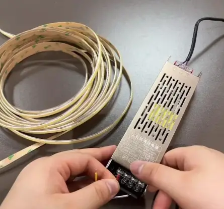 How to install COB LED strip lights with 24V wiring and driver layout