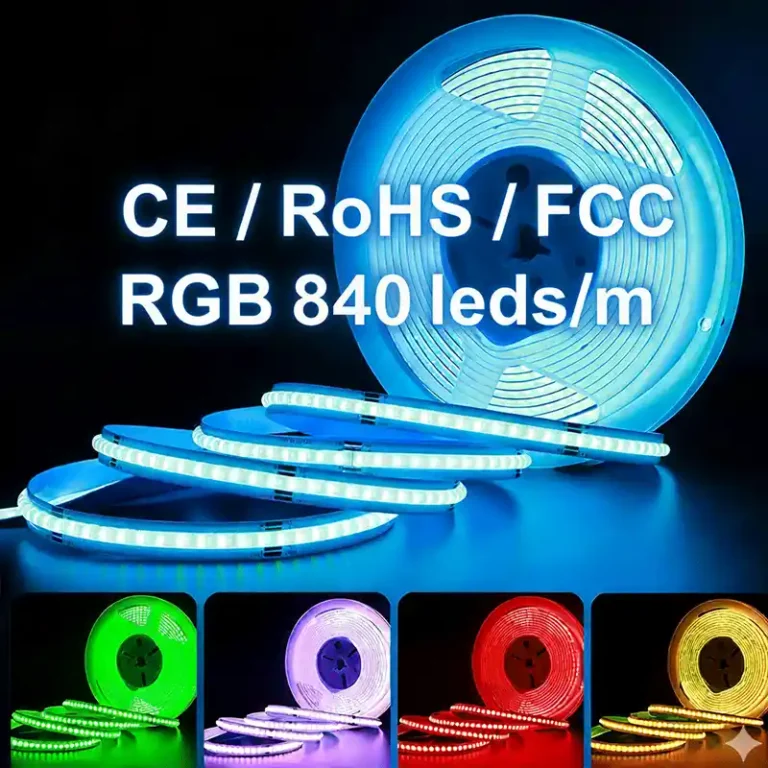 Senfey COB-840-12MM-24V-RGBCW RGBCW COB LED Strip 840LEDs/m 12mm 24V - 24V IP20 close-up product photo