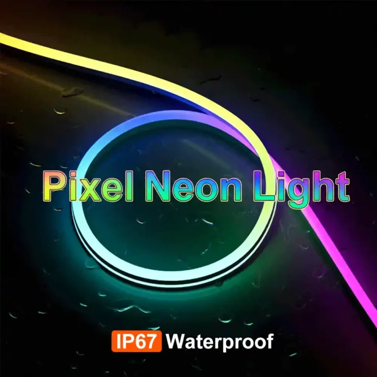 Senfey ES-NEON-PIXEL-01 Smart Addressable Pixel LED Neon Strip 6x12/8x16mm - 12V/24V IP67 RGBIC close-up product photo